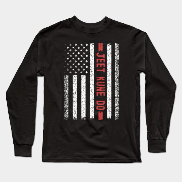 Jeet Kune Do American Flag 4th of July Long Sleeve T-Shirt by magazin